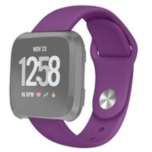 Fitbit Versa 1 / 2 & Lite siliconen bandje - Maat: Large - Donkerpaars