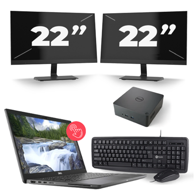 Dell Latitude 7310 - Intel Core i7-10e Generatie - 13 inch - 16GB RAM - 256GB SSD - Windows 11 Home + 2x 22 inch Monitor