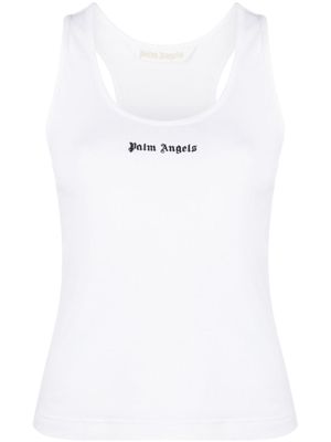 Palm Angels débardeur nervuré à logo imprimé - Blanc