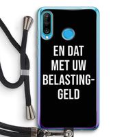 Belastinggeld - Zwart: Huawei P30 Lite Transparant Hoesje met koord