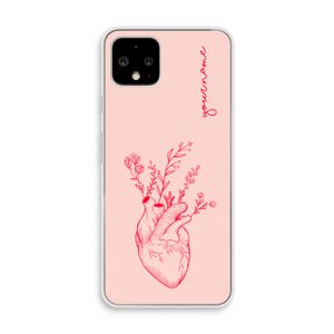 Blooming Heart: Pixel 4 Transparant Hoesje