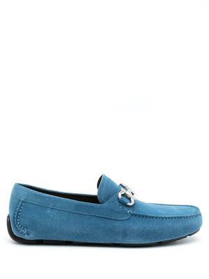 Ferragamo mocassins Gancini en daim - Bleu