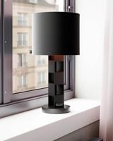 Zwart gouden tafellamp met schakelaar en E27 fitting By Rydens Hello Sunshine