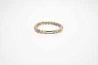 JOSH Heren Armband met Natuursteen Taupe | 09313-BRA