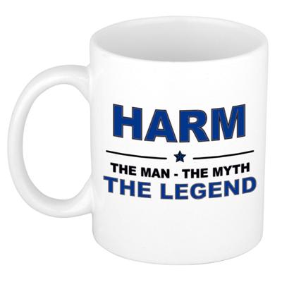 Harm cadeau mok - man myth legend - naam koffiemok - 300 ml - collega - vaderdag