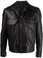 Salvatore Santoro veste en cuir à poche poitrine - Noir