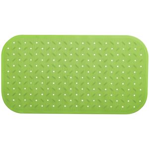 MSV Douche/bad anti-slip mat badkamer - rubber - limegroen - 36 x 65 cm - Badmatjes