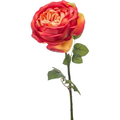 Kunstbloem roos Vicky - oranje - 66 cm - kunststof steel - decoratie bloemen Kunstbloem roos Vicky - oranje - 66 cm - kunststof steel - decoratie bloemen