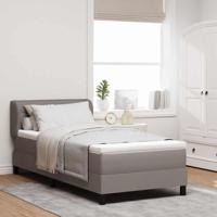 Boxspringbed met matras stof taupe 80x200 cm