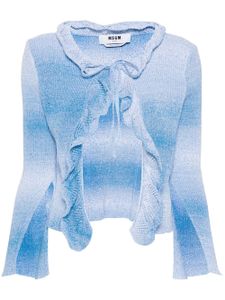 MSGM cardigan à volants - Bleu