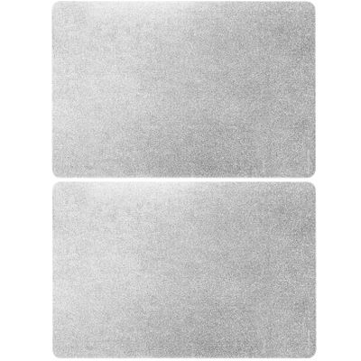 Rechthoekige placemat zilver met glitters 43,5 x 28,5 cm