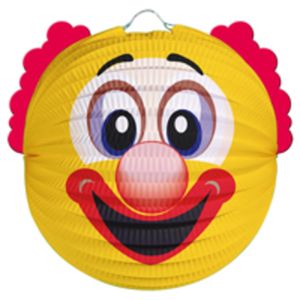 Feest Lampion gele clown 20 cm