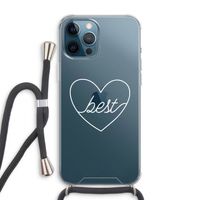Best heart pastel: iPhone 12 Pro Max Transparant Hoesje met koord