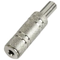 TRU COMPONENTS 1572335 Jackplug 3,5 mm Bus, recht Aantal polen: 3 Stereo Zilver 1 stuk(s) - thumbnail