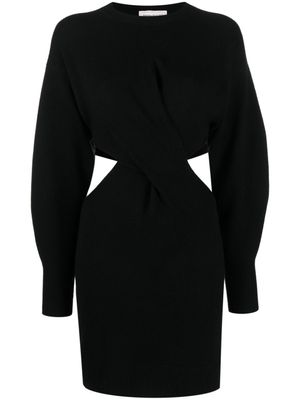 Alexander McQueen robe courte en maille à design nervuré - Noir