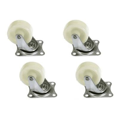 Zwenkwieltjes - 8x - wit - 50 mm
