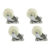 Zwenkwieltjes - 8x - wit - 50 mm