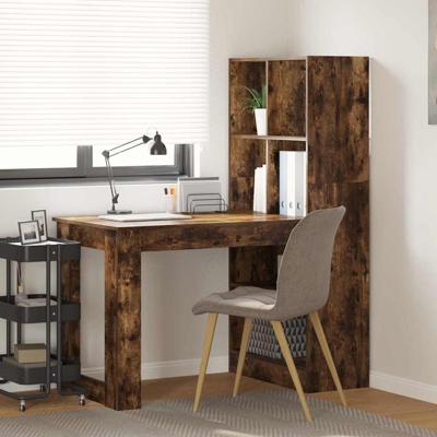 Bureau met plank Gerookt eiken 122 x 67 x 145 cm Bewerkt hout