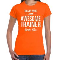 Awesome trainer cadeau t-shirt oranje dames