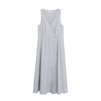 Mango jurk met plooien grijs
