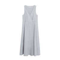Mango jurk met plooien grijs - thumbnail