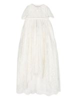 Dolce & Gabbana Kids robe en soie à détails en dentelle - Blanc