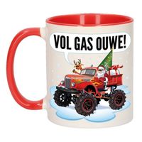 Kerst cadeau beker / mok monstertruck auto vol gas ouwe 300 ml - Bekers