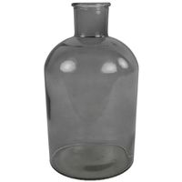 Countryfield Vaas - grijs/transparant - glas - Apotheker fles vorm - D17 x H31 cm