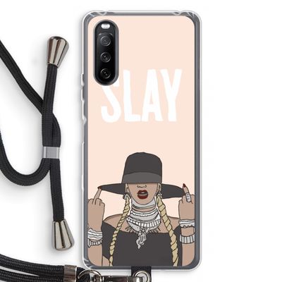 Slay All Day: Sony Sony Xperia 10 III Transparant Hoesje met koord