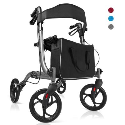 Aluminium Rollator Vouwbare Reiserollator Hoogteverstelbare Lichtgewichtrollator Grijs