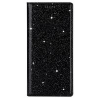 Xiaomi Redmi 10C hoesje - Bookcase - Pasjeshouder - Portemonnee - Glitter - TPU - Zwart