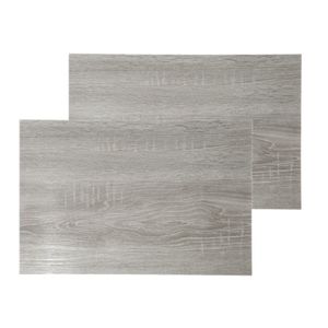 Set van 10x stuks placemats hout print grijs PVC 45 x 30 cm