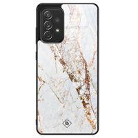 Samsung Galaxy A52 glazen hardcase - Marmer goud Samsung Galaxy A52 glazen hardcase - Marmer goud