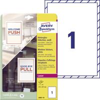 Avery-Zweckform L9001-10 Raametiketten 210 x 297 mm Polypropyleen Wit 10 stuk(s) Weer verwijderbaar Laser (kleur), Laser (zwart/wit) Avery-Zweckform L9001-10 Raametiketten 210 x 297 mm Polypropyleen Wit 10 stuk(s) Weer verwijderbaar Laser (kleur), Laser (zwart/wit)