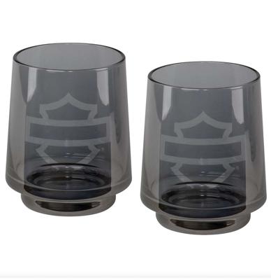Harley-Davidson Smoke Gray Rocks Stapelbare Glazen Set Harley-Davidson Smoke Gray Rocks Stapelbare Glazen Set