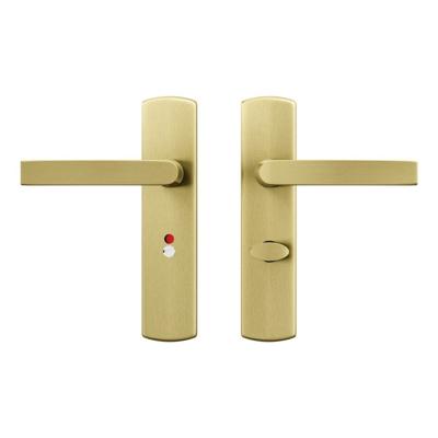 AXA AXA Curve klik deurkruk Blok op schild WC-/badkamersluiting 63/8 mm - aluminium/goud