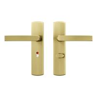 AXA AXA Curve klik deurkruk Blok op schild WC-/badkamersluiting 63/8 mm - aluminium/goud