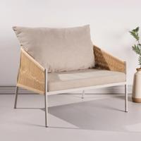 Nohr Fauteuil 'Lynden' Linnenlook en touw, kleur Beige