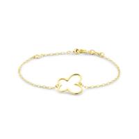 14k Geelgouden Armband met Vlinder - Verstelbare Draaglengtes (11-13 cm)