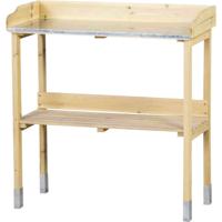 Siena Garden 183411 Planttafel, 76x37x81 cm, naturel grenenhout met verzinkt werkblad en haak 1 stuk(s)