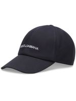 Dolce & Gabbana casquette en coton à logo brodé - Bleu