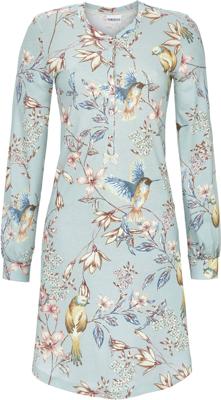 Blauw nachthemd bloemen vogels