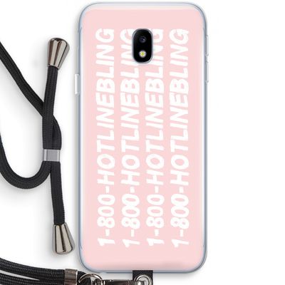 Hotline bling pink: Samsung Galaxy J3 (2017) Transparant Hoesje met koord