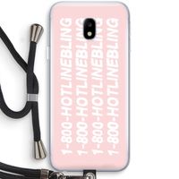 Hotline bling pink: Samsung Galaxy J3 (2017) Transparant Hoesje met koord