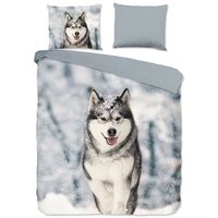 Good Morning Dekbedovertrek Flanel Husky-Lits-jumeaux (240 x 200/220 cm) - thumbnail