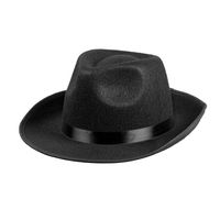 Boland Carnaval verkleed hoed voor een Maffia/gangster - zwart - polyester - kinderen   - - thumbnail