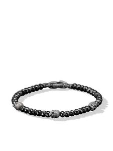 David Yurman bracelet Memento Mori Skull Station en argent sterling serti de spinelle