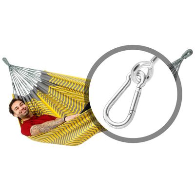 Tweepersoons hangmat met bevestiging - 350x160cm - Geel - 160kg draagkracht- 100% katoen - binnen & buiten