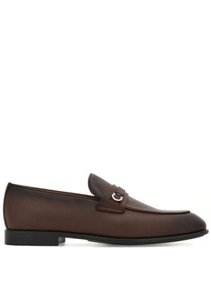 Ferragamo mocassins en cuir à boucles Gancini - Marron
