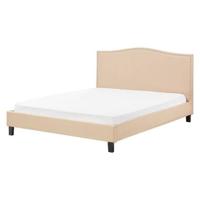 Beliani-MONTPELLIER -Tweepersoonsbed-Beige-160 x 200 cm-Polyester - thumbnail